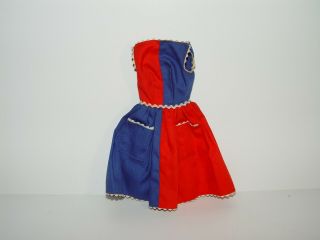 Estate Old Vintage Barbie Doll Fancy Red White Blue Dress 38
