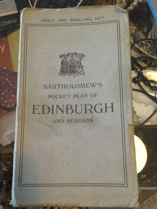 Vintage Bartholomew’s Pocket Plan Of Edinburgh And Suburbs