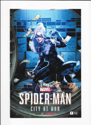 Spider - Man City At War 1 Rare Gamer - Verse J Anacleto Black Cat Variant Nm