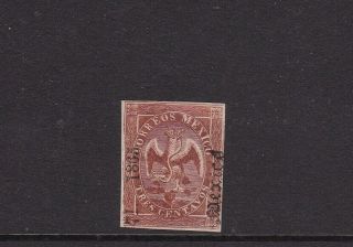 Mexico 1865 3c Brown,  A Very Fine Example Of This Rare Stamp,  Signed On Reverse