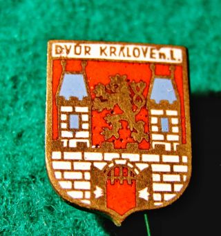 Antique Badge/pin City Dvůr Králové Nad Labem/czechoslovakia/1