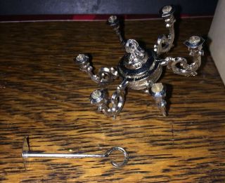 Vintage 1:12 Miniature Metal Chandelier (for Use With Candles)