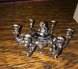 Vintage 1:12 Miniature Metal Chandelier (For Use With candles) 3