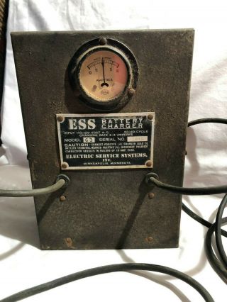 Rare Vintage Ess (electric Services Systems,  Inc) Battery Charger Model 63