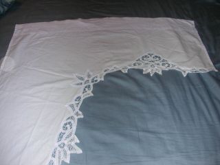 Vintage Set White Cotton Swag Curtain With Lace