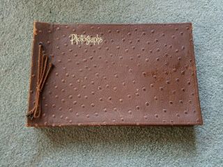 Vintage Early 1900s Leather Photo Album With Many Vintage Photos Inside Cool