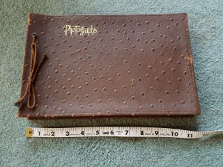 Vintage Early 1900s Leather Photo Album With Many Vintage Photos Inside COOL 2