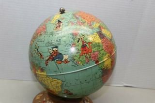 Vintage 1950 Rand Mcnally Walt Disney World Globe - Rare 10 "
