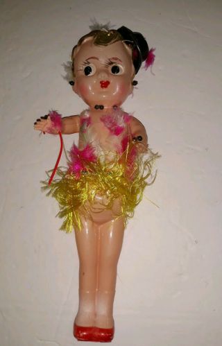 Vintage 12 " Celluloid Kewpie Flapper Doll Marked Japan