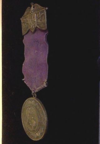 Antique Medal.  Knights Of The Golden Eagle.  Purple Harris 20 Castle.  K.  G.  E.