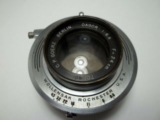 rare C.  P.  GOERZ 24 cm (240mm) f6.  8 BERLIN DAGOR in ALPHAX shutter 2