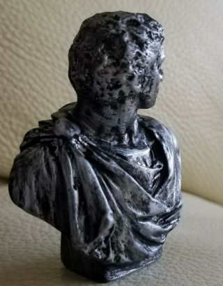 Ancient Roman Republic Brutus Julius Caesar Assassin Antique Silver Bust Statue 3