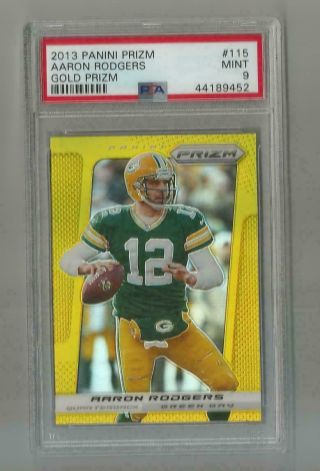 Aaron Rodgers 2013 Panini Prizm Gold Refractor 6/10 Psa 9 115 Packers Rare Sp