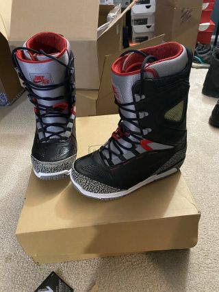 Nike Zoom Kaiju Men Snowboard Boots Size 10.  5 Worn 2x Cement Jordan Rare