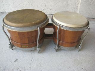 Vintage 1950s - 1960s / Valje Bongo Drums / 7 " - 8 1/2 " / Rare