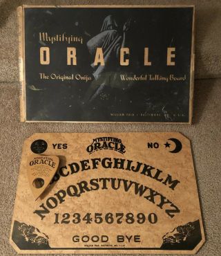 1930’s William Fuld Mystifying Oracle Ouija Board W/planchette & Box Rare
