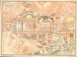 1925 Muirhead Antique Floor Plan - Italy - Rome,  Fori Imperiali