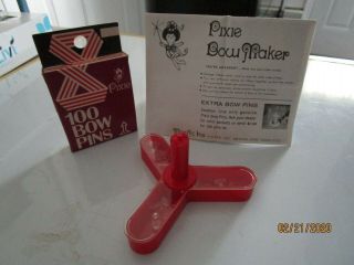 Vintage Pixie Bow Maker Kit By Mag - Nif - Instruction Booklet,  100 Pins