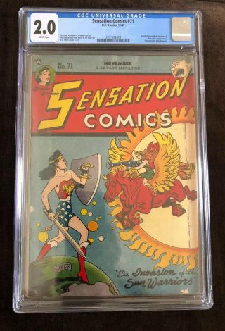Sensation Comics 71 Cgc 2.  0 (wonder Woman/golden Age) Rare Like 1 Movie Soon