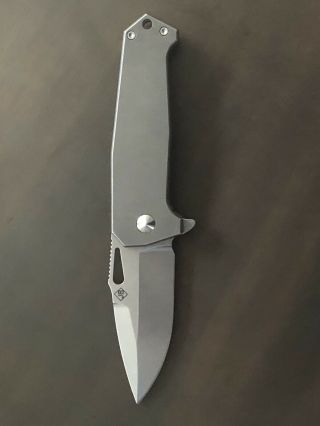 Jim Burke Custom Stubby Hitman Flipper Pocket Knife.  Titanium Handle.  Rare.