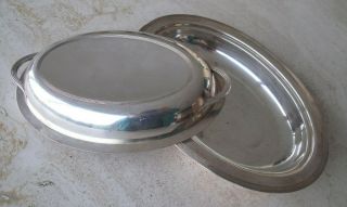 Vintage Very Elegant Epns Silver Plate Serving Dish With Lid,  Or 2 Bowls,  D 1478