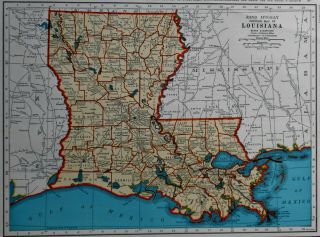 Vintage 1942 World War Wwii Atlas Map Of Louisiana & Kentucky & Tennessee L@@k