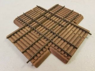 Vtg.  HO Scale TRUSCALE Wood Roadbed Track: Rare CO8 Double 90° X Crossing 2