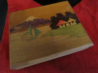 Antique Chinese Magic Trick Wooden Box Puzzle Signed S.  S.  A C.  1940 