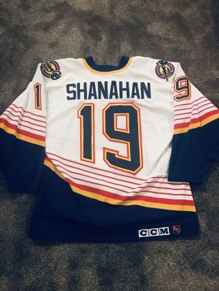 Rare Ccm St Louis Blues Authentic Brendan Shanahan Hockey Jersey 48 Stanley Cup