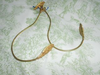 Antique French Gilt Brass Curtain Tie Backs / Hooks Articulated