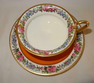 19th Century Empire Period SEVRES French Etruscan Cup & Saucer - Rare Colour 3
