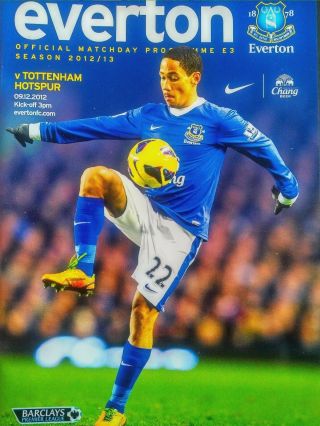 Everton V Tottenham Hotspur 9/12/2012 Barclays Premier League.  Very Rare.