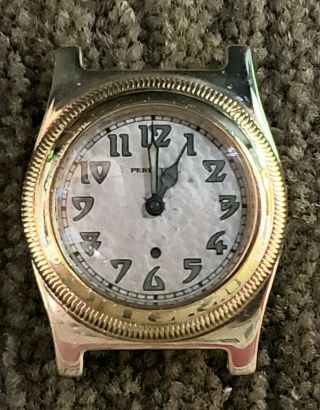 Vintage Rare Art Deco 14k Green Gold Plate 1920s Harwood Perpetual Wristwatch
