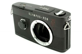 RARE Olympus PEN F BLACK 35mm SLR Film Camera W/ E zuiko Auto - T 100mm F3.  5 Lens 3