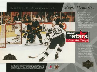 Wayne Gretzky 1995 - 96 Upper Deck 5 By 7 Card Blank Back Rare
