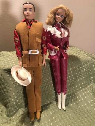 Mattel 1966 Barbie Twist N Turn.  Bent Arms.  Bendable Legs.  And 1960 Ken Doll