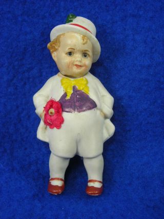 3 " German Hertwig All - Bisque Nodder Doll Repaired