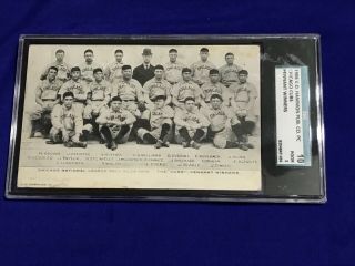 Rare 1906 World Series Chicago Cubs Team Postcard Tinker,  Evers,  Chance
