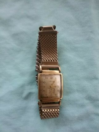 Vintage Retangular Tavannes Wrist Watch W/ Band - Not Running