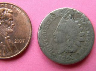 1864 Vtg Antique Civil War Relic Penny One Cent Coin Confederate Rebel Usa Dug
