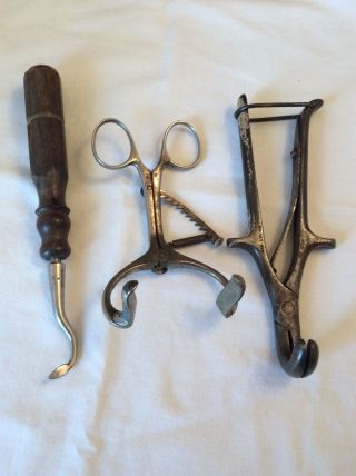 (4) Antique Dental Tools.  Lt 2