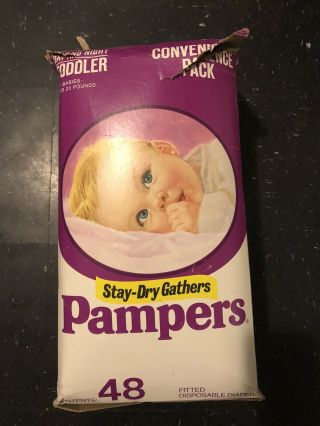 Vintage Pampers Disposable Baby Diapers Xl Size.  Rare Large Pack.  Day And Night