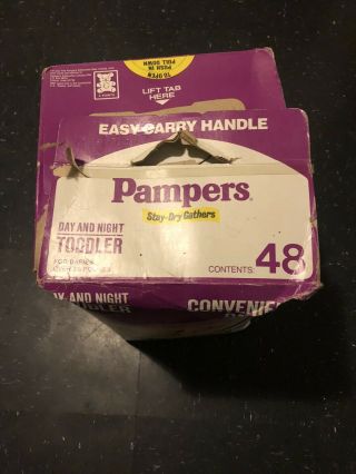 Vintage Pampers disposable baby diapers XL size.  Rare Large Pack.  Day and Night 2