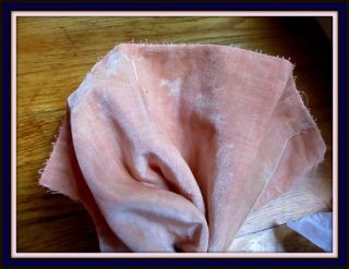 Unique Antique French Edwardian Teens Flesh Pink Silk Velvet Fabric Pc