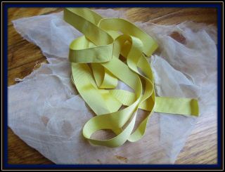 Antique Palest Yellow Silk Grosgrain Ribbon Trim