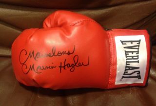 Marvelous Marvin Hagler Hand Signed Boxing Glove Rare