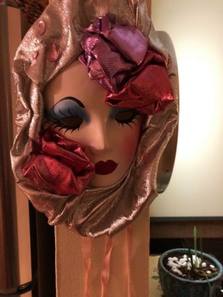 Vtg Porcelain Ceramic Mardi Gras Face Mask - Fancy Faces Orleans