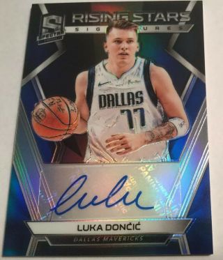 2018 - 19 Luka Doncic Panini Spectra Rookie Rising Stars Auto Sp /75 Rc Rare