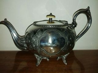 Daniel Arter Antique Silver Plated Tea Pot