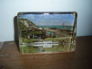 Antique Victorian Ventnor Isle Of Wight Glass Prism With Real Photograph.
